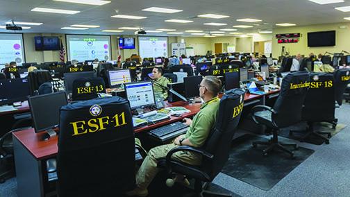 Emergency workers staffed the Emergency Operations Center ahead of Hurricane Dorian last year.