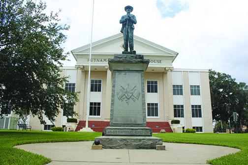 The Confederate statue at the Putnam County Courthouse.