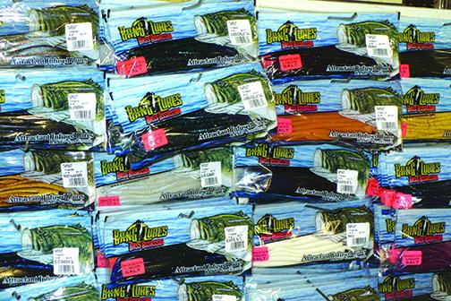 Lures line the shelves at Messer’s Bait and Tackle.