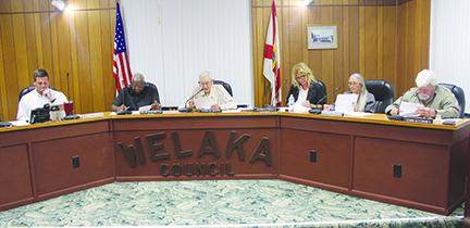 The Welaka Town Council, pictured before the pandemic began.