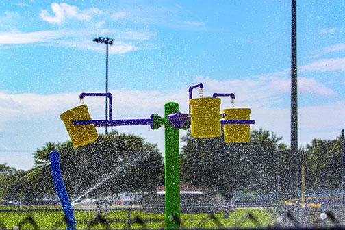 The new park includes a splash pad.