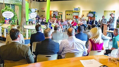 Local residents as well as state legislators and employees participate in a water forum last year in the St. Johns River Center in Palatka.