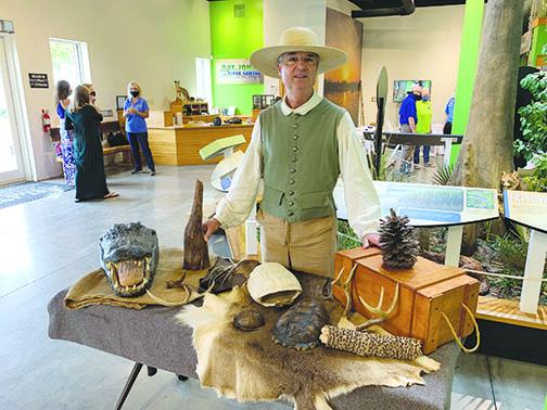 Mike Adams portrays 18th-century explorer William Bartram during virtual classes for Putnam County students as part of the St. Johns River Bartram Frolic education program.