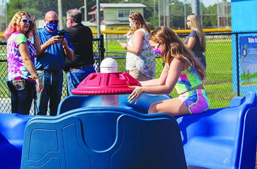A child enjoys new playground equipment this summer after the county reopened Project P.L.A.Y. in Palatka.