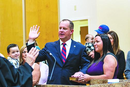 Putnam County Sheriff Gator DeLoach gets sworn in Tuesday with many family members showing up to support him.