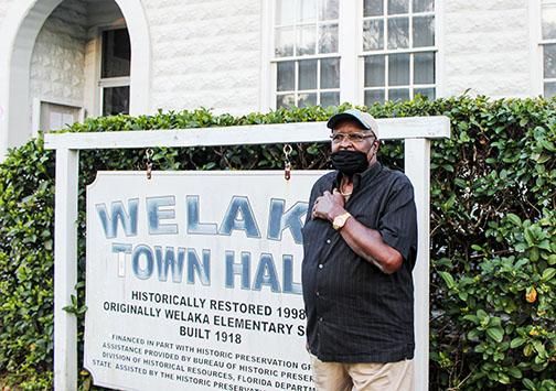 Welaka Town Council member Willie Washington stands in front of Town Hall on Tuesday after a council meeting.