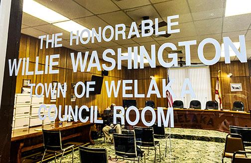 A room in Welaka Town Hall is dedicated to Washington.