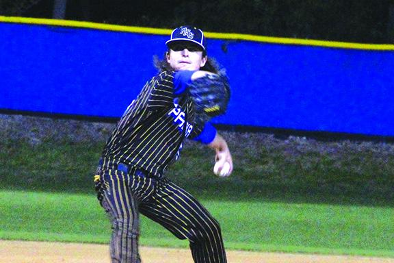 Palatka starter Layton DeLoach delivers a pitch during the county championship Friday night against Interlachen. (ANTHONY RICHARDS / Palatka Daily News)