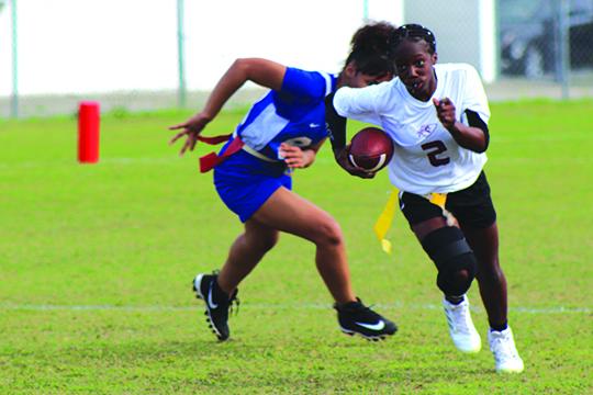 Crescent City’s Jada Dillard, here scoring against Palatka during a game last season, will be counted on to help her team at quarterback. (Daily News file photo)