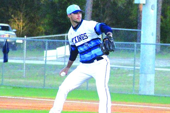 St. Johns River State pitcher Heston Mosley was named a recipient of the John C. Tindall Endowed Scholarship. (ANTHONY RICHARDS / Palatka Daily News)
