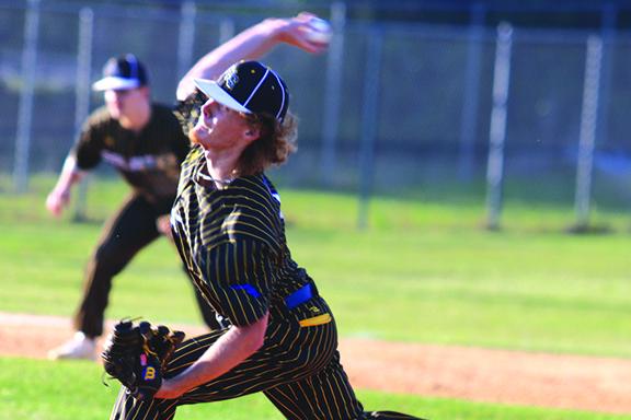 Palatka's  Jonathan Germany throws a pitch en route to claiming the victory. (ANTHONY RICHARDS / Palatka Daily News)