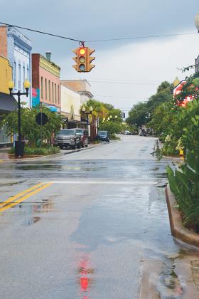 Some businesses along St. Johns Avenue in Palatka are closed Wednesday because of Tropical Storm Elsa.