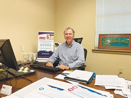 Rick Paul, the business consultant for the Small Business Development Center since June, sits in his office inside the Putnam County Chamber of Commerce in Palatka.