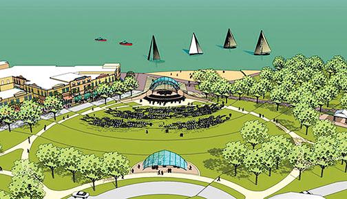 This conceptual drawing gives an idea of what the finished amphitheater will look like once completed.