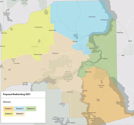 The proposed redistricted map