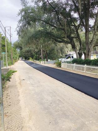 Bainbridge Road in Palatka is pictured with only one side paved. Construction on the road took place Oct. 19-29.