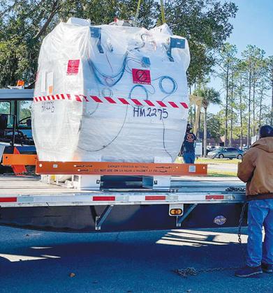 Putnam Community Medical Center receives a 14,000-pound magnet for its new MRI unit that is slated to be completed in the next couple of weeks.