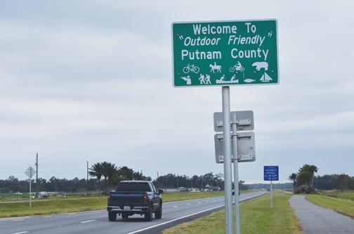 This sign on State Road 207 welcomes people into Palatka
