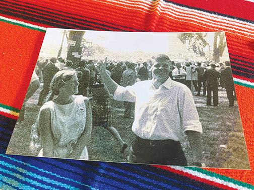 Palatka resident Elsbeth Smith, left in this family photo, stands with her brother-in-law during the Quebec-Washington-Guantanamo Walk For Peace in the 1960s.