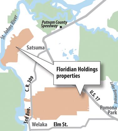 This map shows the parcels in Putnam County that Floridian Holdings LLC owns.