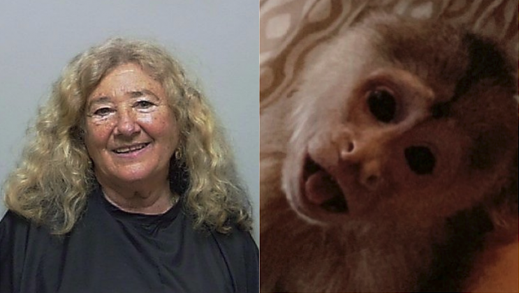 Joan Newberger and "Sally the Monkey"
