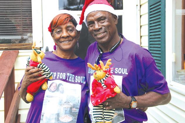 Mildred Brockington and her husband, Willie, are pictured at the 2018 Christmas party for needy families the couple hosted at their Palatka home.