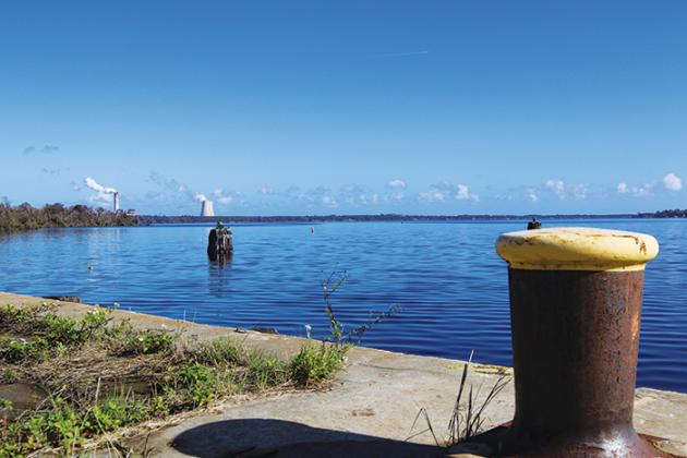 The St. Johns River can be seen from the Putnam County Barge Port.
