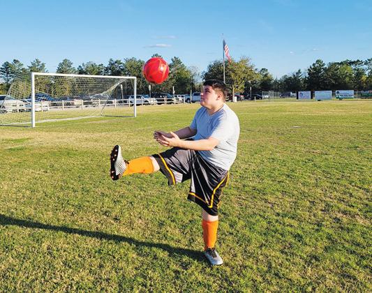 Photo submitted by Kristina Sheneman Melrose Elementary student Kaleb Sheneman, 12, is pictured here playing soccer, 