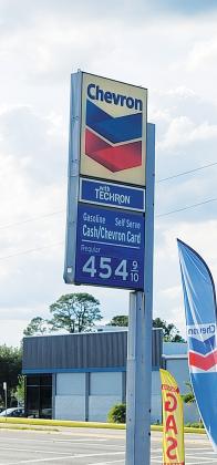 The Chevron Express gas station at the corner of Moseley Avenue and U.S. 17 in Palatka shows gas prices have reached more than $4.50 a gallon.