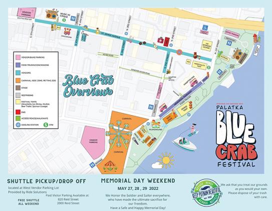 Pictured is a map of this weekend's Blue Crab Festival.