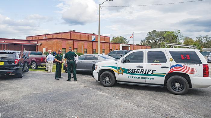 Putnam County Sheriff's Office officials are outside Jenkins Middle School in 2019.