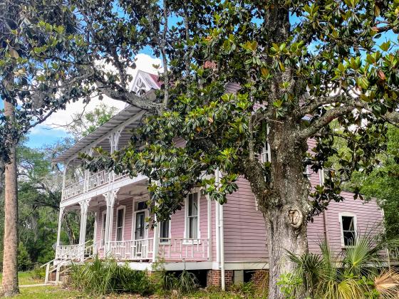 Photo by Sarah Cavacini/Palatka Daily News. Pomona Park's pink house was built in 1886 and still stands today, though uninhabited. 