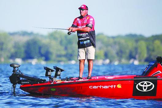 Terry Scroggins finished in seventh place after day one on Cayuga Lake with 65.05 pounds in the Major League Fishing Tournament. (GREG WALKER / Daily News correspondent)