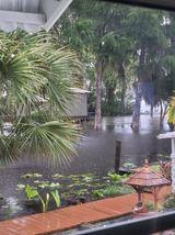 Courtesy of Cheryl Greer. Part of Dunns Creek is flooded Thursday. 