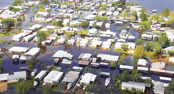 Sportsman’s Harbor in Welaka is seen in an aerial video taken by the Putnam County Sheriff’s Office drone on Friday. Residents in the area have seen floodwaters recede, but roads and yards remained flooded in some areas on Monday.