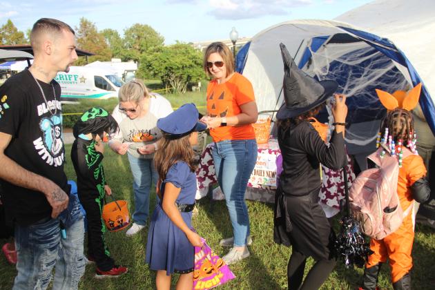 The Palatka Daily News hands out candy to the roaming spirits of Palatka on Halloween.