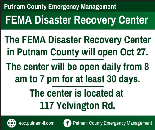 The Federal Emergency Management Agency will be helping residents impacted by Hurricane Ian at the Putnam County Fairgrounds. (FEMA)