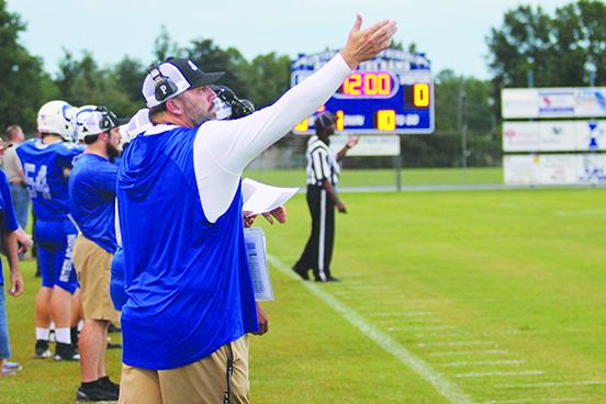 Interlachen Junior-Senior High football coach Erik Gibson is one win away from seeing his team win the Sunshine State Athletic Conference Atlantic Division championship. (MARK BLUMENTHAL / Palatka Daily News)