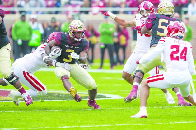 Running back Trey Benson was one of a number of players Florida State benefitted from by using the transfer portal before this season. (GREG OYSTER / Special to the Daily News)