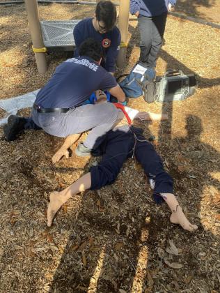 New fire rescue employees train to take life-saving action. Photo courtesy of Putnam County Fire Rescue.
