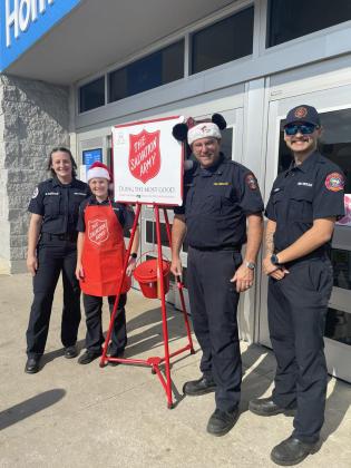 From left to right, Firefighter/EMT Brooke Westerhoff, Lt. Colleen Underwood, Lt. Damon Rust and Firefighter/EMT Zac Mikan fundraise at the Palatka Walmart last week. Photo courtesy of Putnam County Fire Rescue.