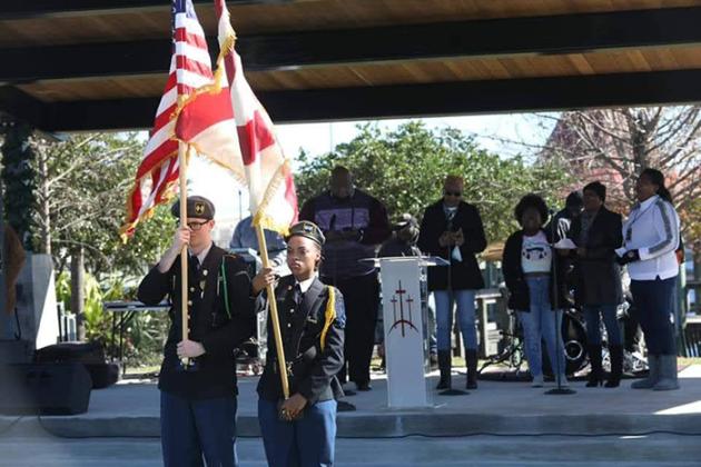 The color guard is seen at the 2021 Martin Luther King Jr. Day Festival at Riverfront Park in Palatka.While this year’s Legacy Walk will be altered due to downtown road work, the walk begins Monday at 10:45 a.m.