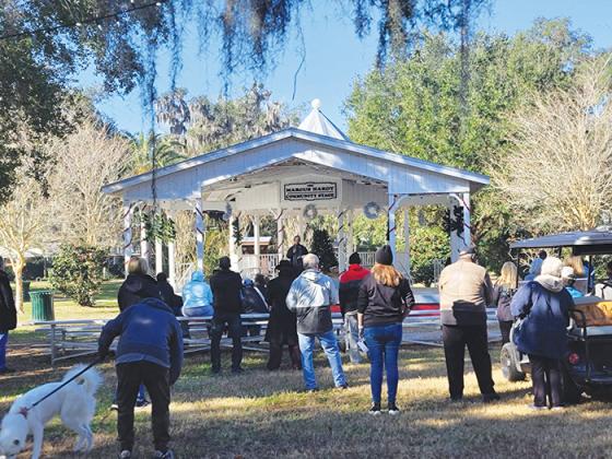 Crescent City residents gather at Eva Lyon Park to celebrate Martin Luther King Jr. Day on Monday.
