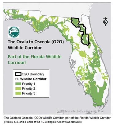 A map of the Ocala to Osceola Wildlife Corridor is pictured.