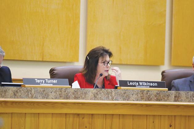 County Commissioner Leota Wilkinson speaks about broadband internet during the Board of County Commissioners meeting Tuesday.