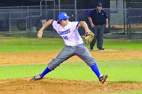 Peniel Baptist Academy’s Luke Oberman struck out 11 batters in his no-hitter Thursday night against Ocala Christian. (RITA FULLERTON / Special to the Daily News)
