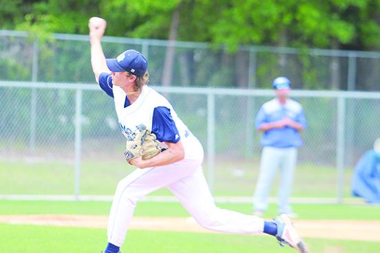 St. Johns River State College pitcher Aaron Potter was one of three hurlers to hold down South Florida State College in a 10-2 win Friday. (MARK BLUMENTHAL / Palatka Daily News)