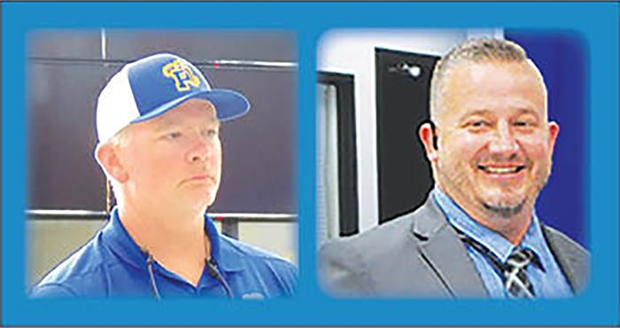 Palatka Junior-Senior High School James “J.T.” Stout, left, and Junior-Senior High School Principal Bryan Helms, right are leaving their respective schools for leadership positions in the county government.