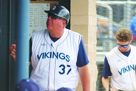 Head coach Ross Jones and his St. Johns River State College baseball team are a best-of-3 series victory away from going to the program’s first-ever trip to the junior college World Series. (MARK BLUMENTHAL / Palatka Daily News)