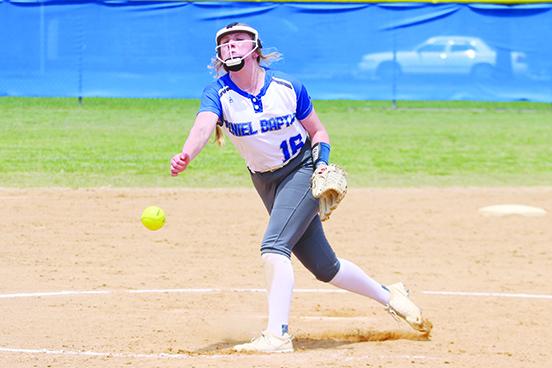 Lexi Peacock, who has a 9-3 record for the year, could be called upon by Peniel Baptist Academy softball coach Jeff Hutchins to start in the circle at Jacksonville Trinity Christian tonight. (MARK BLUMENTHAL / Palatka Daily News)